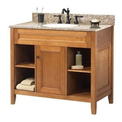 Foremost - Exhibit Bathroom Vanity, Rich Cinnamon With Granite Top in Golden Hill - Bathroom Vanities And Sink Consoles
