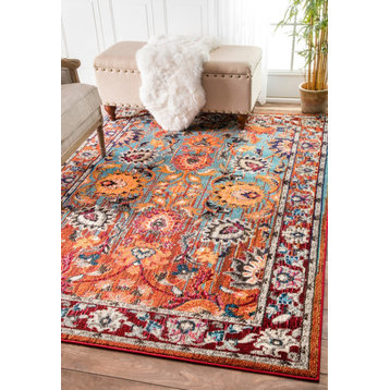 Traditional Floral Glory Area Rug, Multi, 6'7"x9'