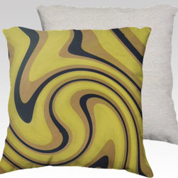 TOROSIETE Throw Pillow Cover - Giro Yellow with White Back - Products