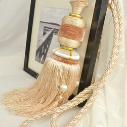 7 Colors QYM31 Polyester Curtain Tassel Tie Backs in Beige Color - Window Treatment Accessories