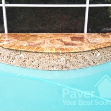 POOL REMODEL WITH TRAVERTINE PAVERS
