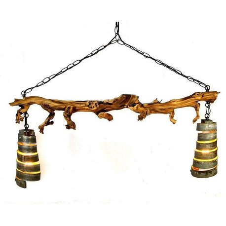 Grapevine Pendant Chandelier - Marsanne - Made from retired CA wine barrel rings