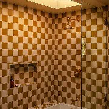 Mustard Seed & Ivory Checkered Bathroom