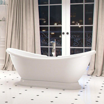 Dorothy 69" Double Slipper Freestanding Acrylic Tub, White