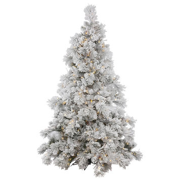 Vickerman Flocked Alberta Tree With Pinecones, 3.5', Warm White Led Lights