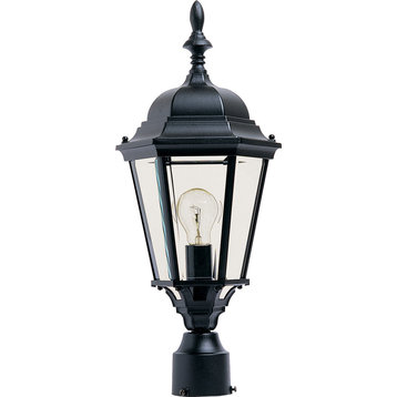 Westlake Cast 1-Light Outdoor Post Lantern, Black, Clear