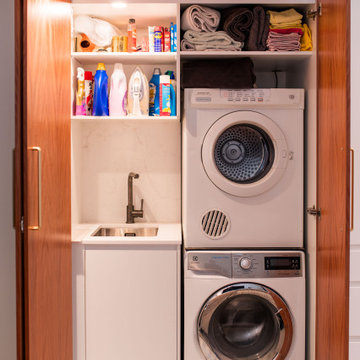 Kitchen with Built in Laundry and Window Seat