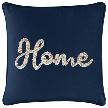 Sparkles Home Shell Home Pillow - 16x16" - Navy Velvet