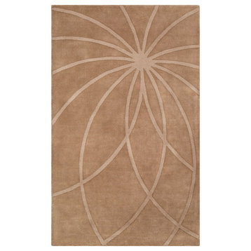 Mystique Solid and Border Brown Area Rug, 8'x11'
