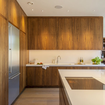 Walnut, Spray Painted and Liquid Metal Kitchen, Chiselhurst, Kent