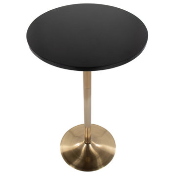 Pebble Table, Gold Metal, Black MDF