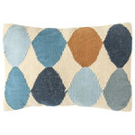 Olive Grove - Off-White Wool Blend Lumbar Pillow With Blue and Brown Pattern - This vibrant and eye-catching lumbar pillow is the perfect addition to any home décor. The woven wool blend pattern in various colors adds a touch of sophistication and style, while the cotton fill insert provides soft and supportive comfort. The back-opening cotton fill with a hidden zipper makes removing and cleaning the pillow cover easy. This lumbar pillow is perfect for adding a pop of color and pattern to the living room, bedroom, or any other space in the home. It can be used as a decorative accent pillow on a sofa or bed or a functional support pillow for the back or neck. The cushion measures 26 inches long and 16 inches high, making it a perfect size for adding comfort and flair to the sofa, bed, or chair. Whether used as a lumbar support on the couch or as a decorative accent on the bed, this quality pillow will make the home more beautiful and cozy.