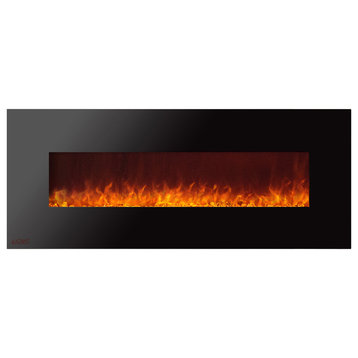 Electric Wall Mounted Fireplace Royal 72 inch with Crystals | Ignis