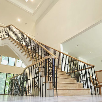 Project #120 | White Oak Staircase with Iron Balusters