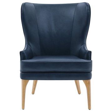 Bjorn Accent Chair, Garrett Blue, Top Grain Leather