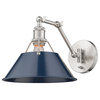 Orwell 1-Light Articulating Wall Sconce, Pewter, Navy Blue Shade