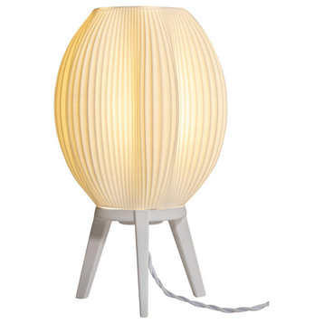 Wavy 16.5" Plant-Base PLA Dimmable LED Table Lamp, White