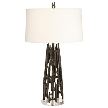Pacific Coast Lighting Paragon Scaffolding Resin and Fabric Table Lamp in Black