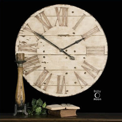 Uttermost Harrington Clock in Antiqued Ivory Face - Products
