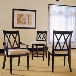 American Drew 919-637 Splat Back Arm Chair Camden - Black - Dining Chairs
