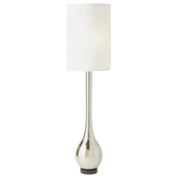 Tall Bulb Shape Silver Metal Floor Lamp 81 in Minimalist Classic White Nickel