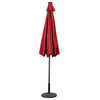 Costway 10ft Patio Solar Umbrella LED Patio Steel Tilt w/ Crank Burgundy
