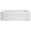 Whitehaus WHFLGO3318-W White Fireclay Kitchen Sink w/ Gothic Swirl Design