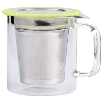 Jasmine Tea Mug and Stainless Steel Infuser With Lid