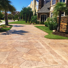 Stamped concrete driveway