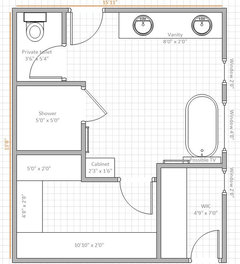 9 x 19 master bath layout poll