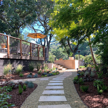 Oak Tree Setting With Hillside Views, Landscape Renovation, Northern California