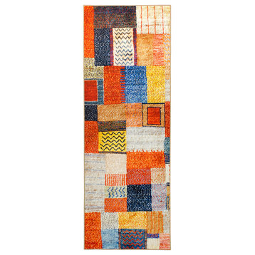 My Magic Carpet Patchwork Multicolor Rug, 2.5'x7'