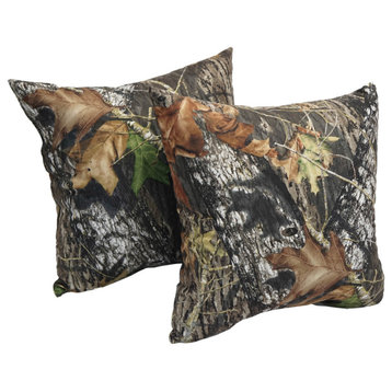 17" Jacquard Throw Pillows With Inserts, Set of 2, All Weather Alpine