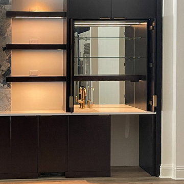 Great Room Built In Wall Unit with Hidden Wet Bar