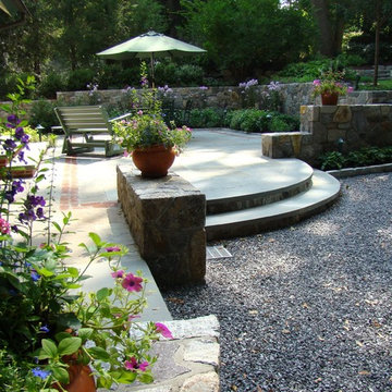 Patio and Rounded Steps in Scarsdale, NY Garden