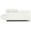 2-Piece Modern Faux Leather Sectional Sofa With Functional Armrest, White