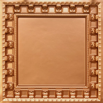 24"x24" D236 PVC Faux Tin Drop-in Ceiling Tiles, Set of 6, Gold