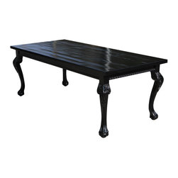 Reclaimed Wood Handcarved Cabriole Leg Dining Table - Dining Tables