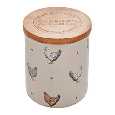 Cooksmart Farmers Kitchen Ceramic Canister, Cream