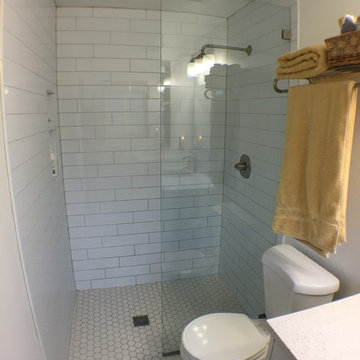 Clean White Subway Tile Bathroom Remodel