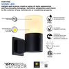 9" Modern 5-Watt ETL Certified Integrated LED Outdoor Wall Sconce, Matte Black