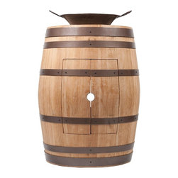 Premier - Wine Barrel Vanity Package with 16" Round Miners Pan Vessel Sink - Natural Fi... - Bathroom Vanities And Sink Consoles