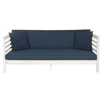 Safavieh Malibu Outdoor Day Bed, White and Navy