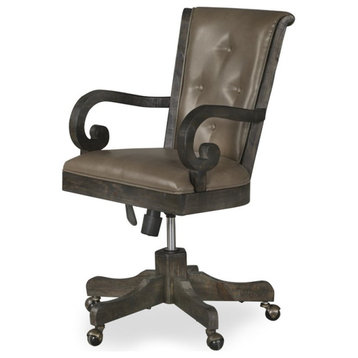 Magnussen Bellamy Upholstered Desk Chair in Weathered Peppercorn