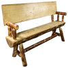 Montana Woodworks Glacier Country 4ft Wood Half Log Bench in Brown