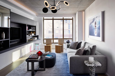 Trendy living room photo in New York