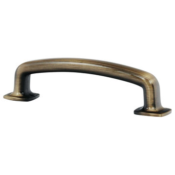 Industrial Style 3-3/4-Inch Center To Center Rustic Brass Cabinet Pull / Handle