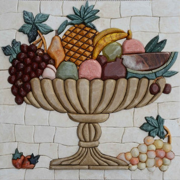 Mosaic Designs, 3D Food & Fruit Basket, 24"x24"