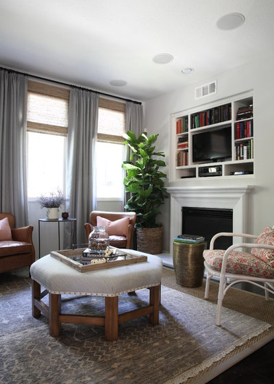 Transitional Family Room by Brittany Stiles Design