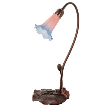 16 High Pink/Blue Pond Lily Accent Lamp